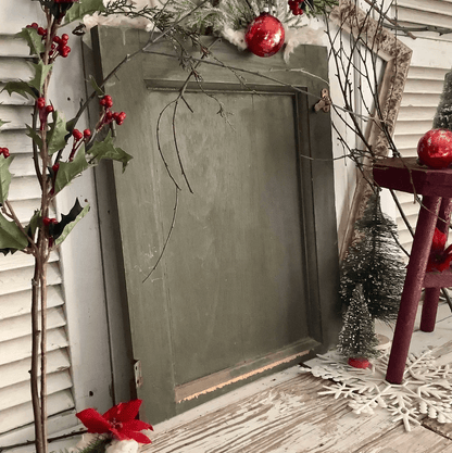 Vintage Green Wood Cabinet Cupboard Door - Veranda Cafe & Mercantile