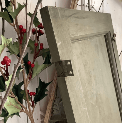Vintage Green Wood Cabinet Cupboard Door - Veranda Cafe & Mercantile