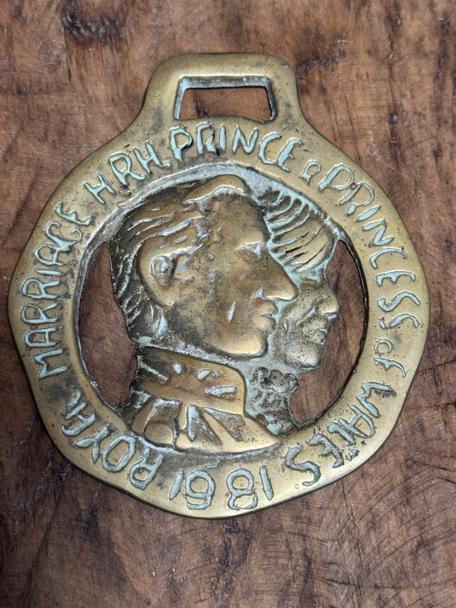 Vintage Horse Brass Commemorating the Royal Marriage of Prince Charles and Princess Diana - Veranda Cafe & Mercantile