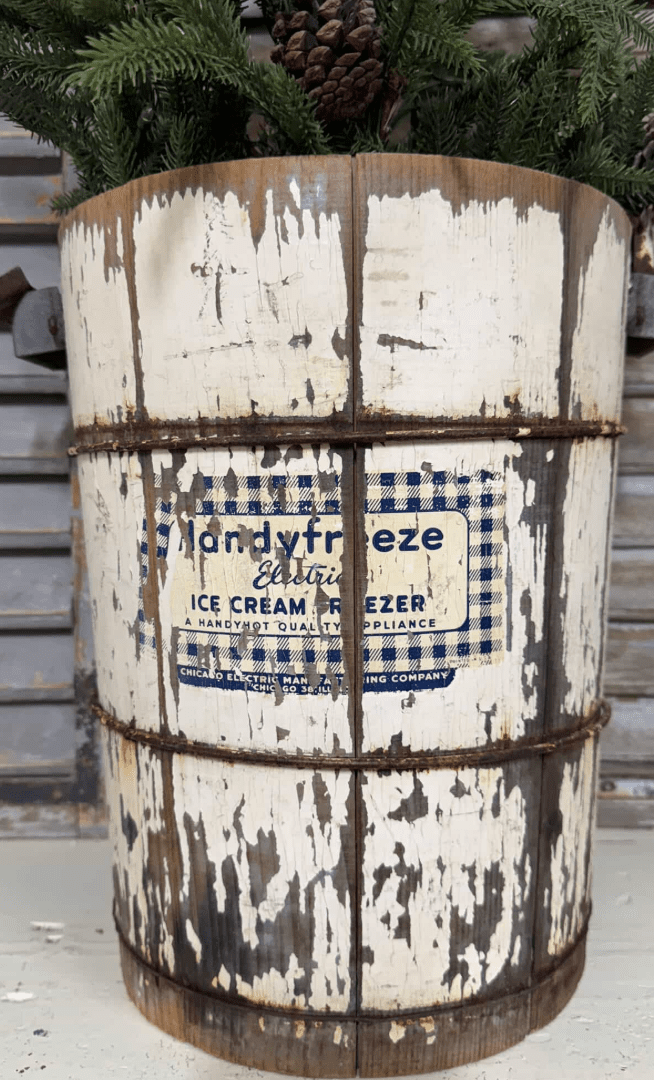 Vintage Ice Cream Bucket - Veranda Cafe & Mercantile
