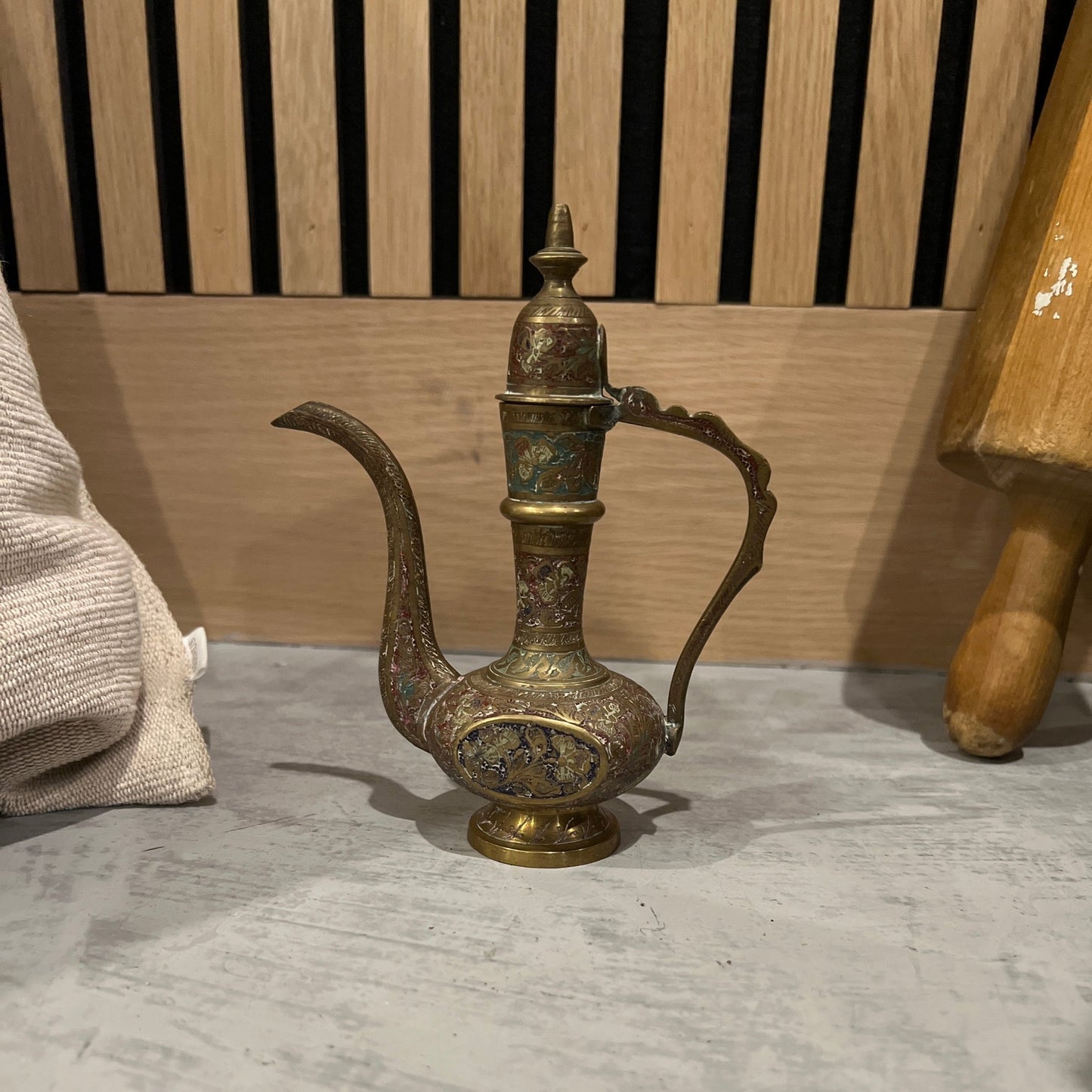 Vintage Indian Brass Ewer/Pitcher - Veranda Cafe & Mercantile