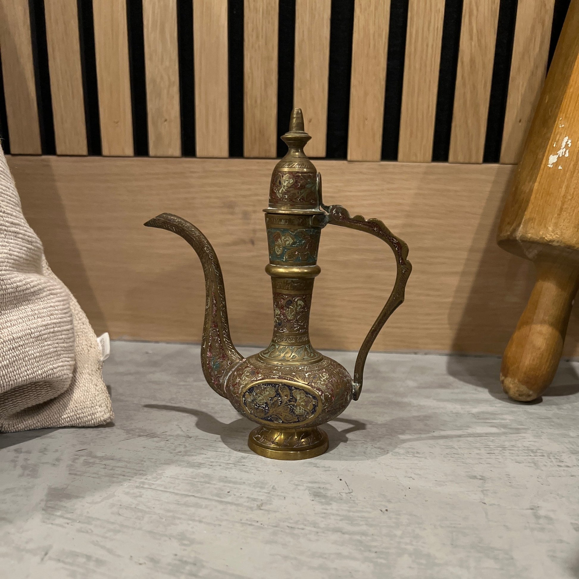 Vintage Indian Brass Ewer/Pitcher - Veranda Cafe & Mercantile