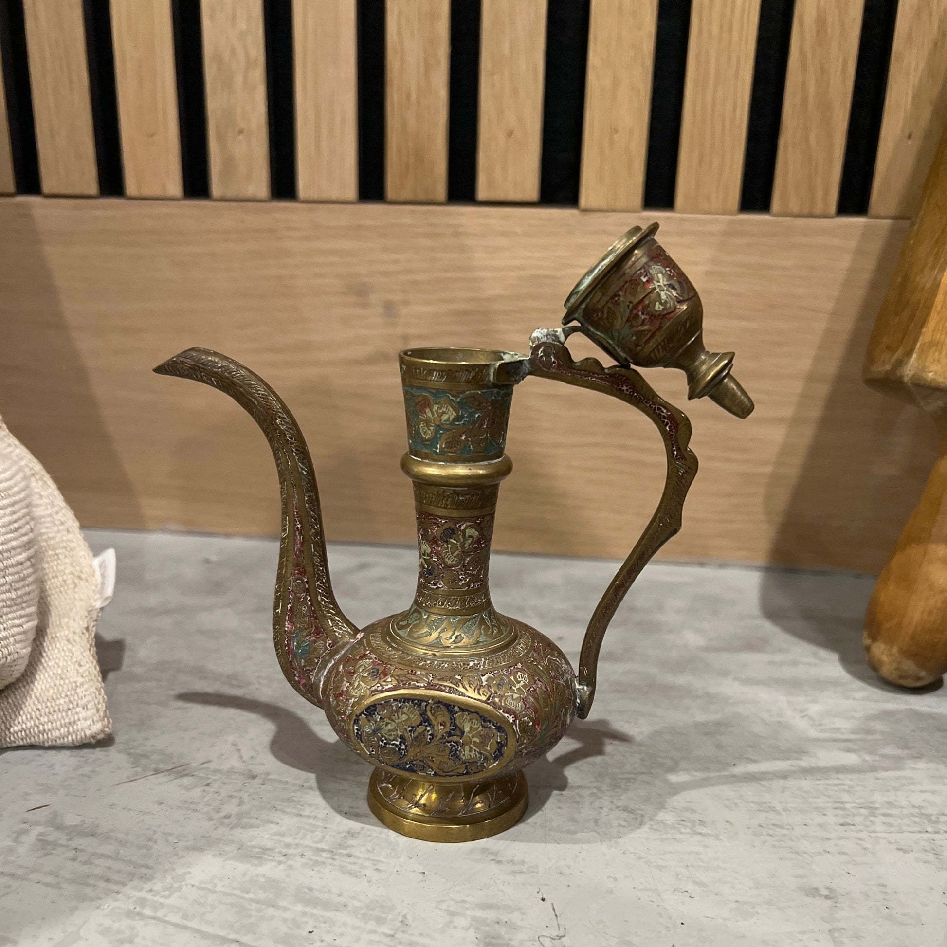 Vintage Indian Brass Ewer/Pitcher - Veranda Cafe & Mercantile