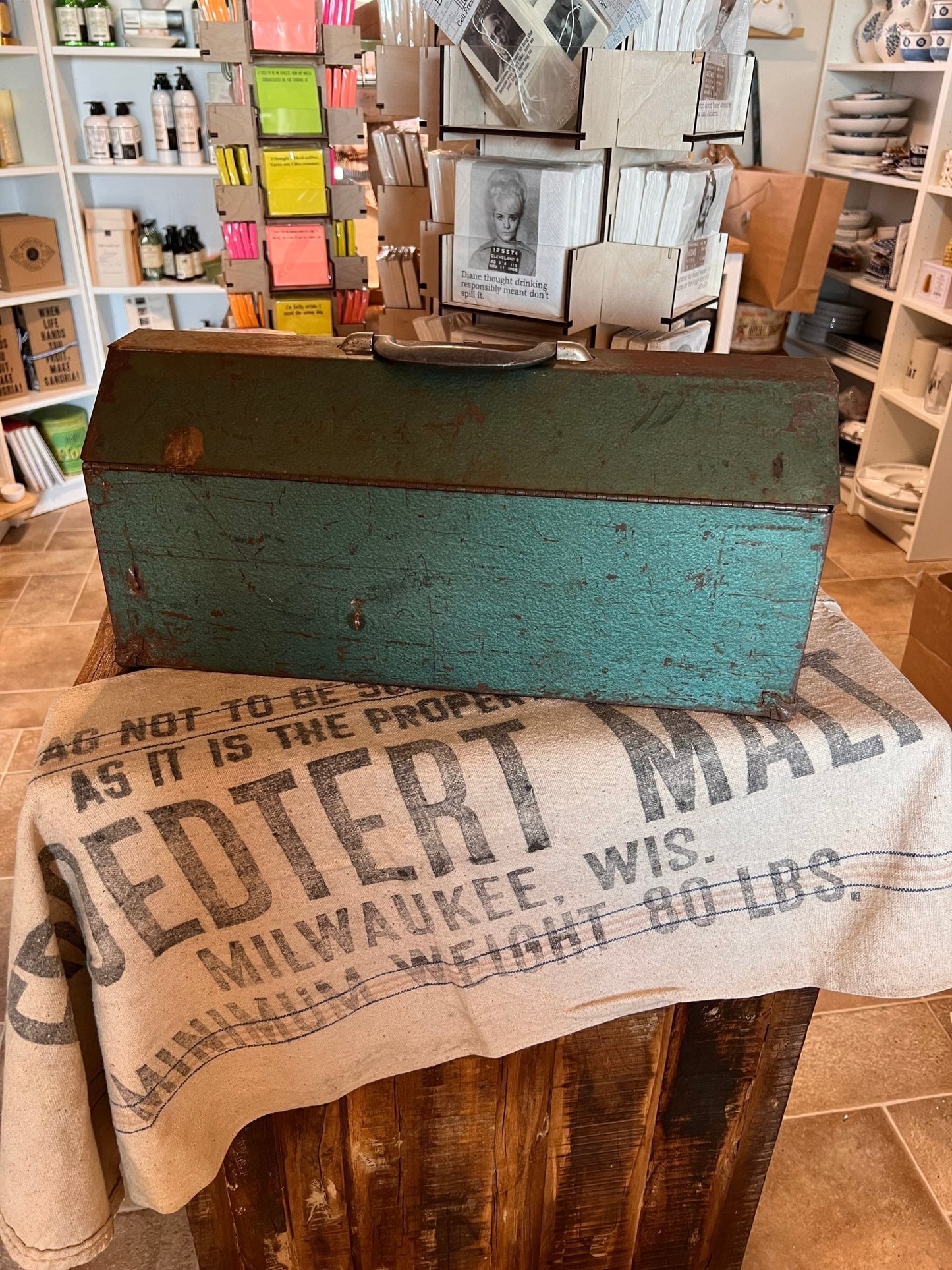 Vintage Metal Toolbox - Veranda Cafe & Mercantile