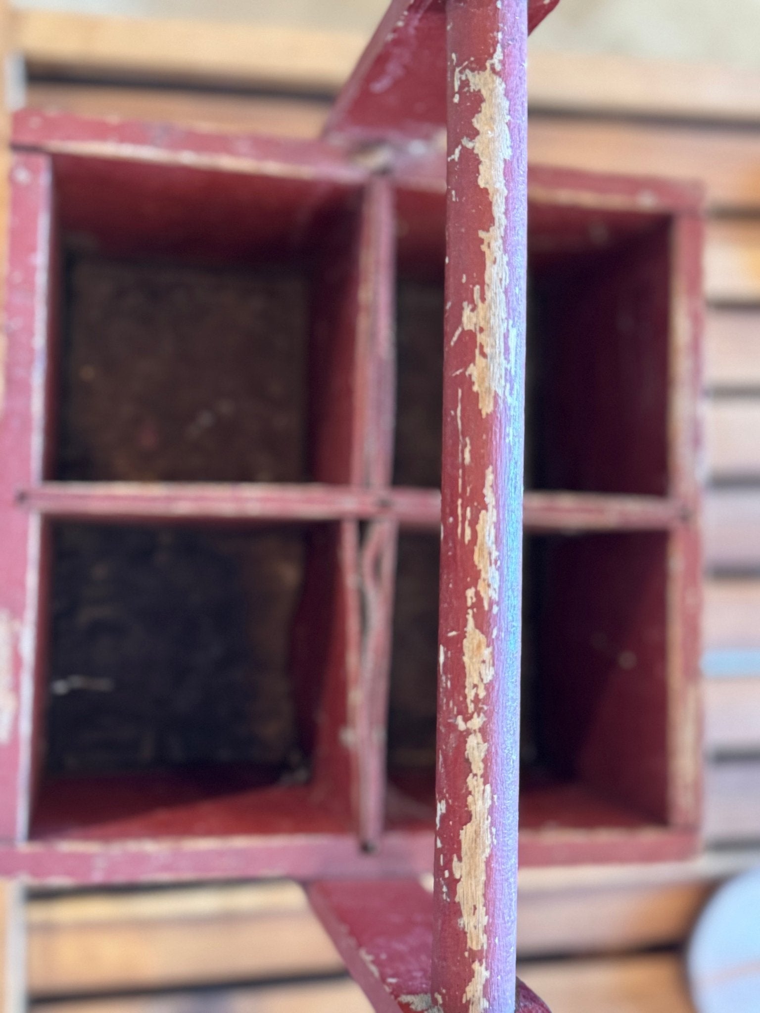Vintage Red Wood Handled Box - Veranda Cafe & Mercantile