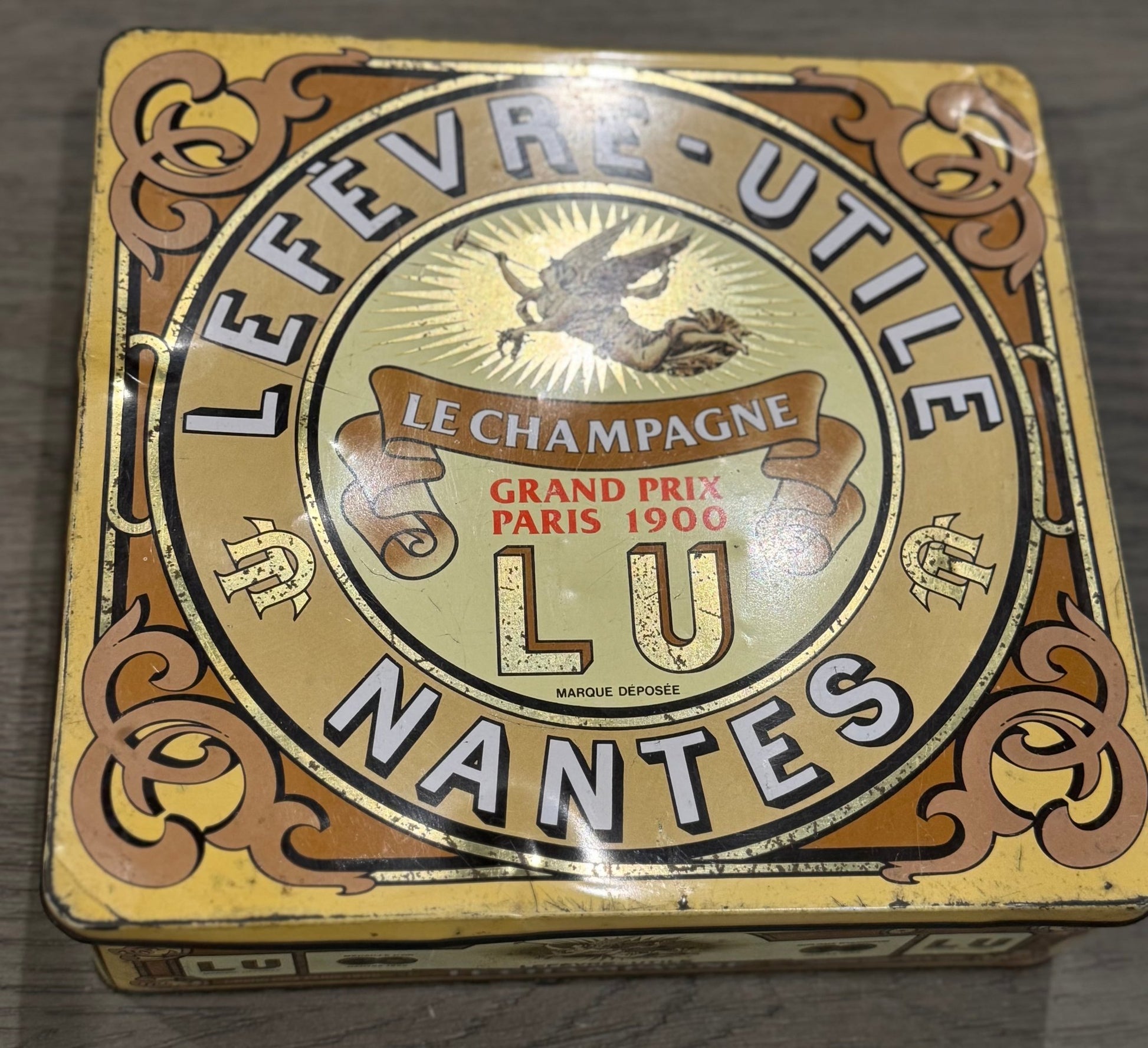 Vintage Tin for Lefèvre - Utile (LU) "Le Champagne" Biscuits - Veranda Cafe & Mercantile