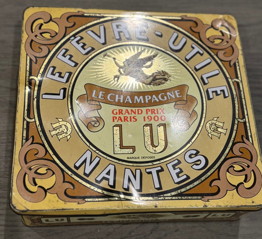 Vintage Tin for Lefèvre - Utile (LU) "Le Champagne" Biscuits - Veranda Cafe & Mercantile
