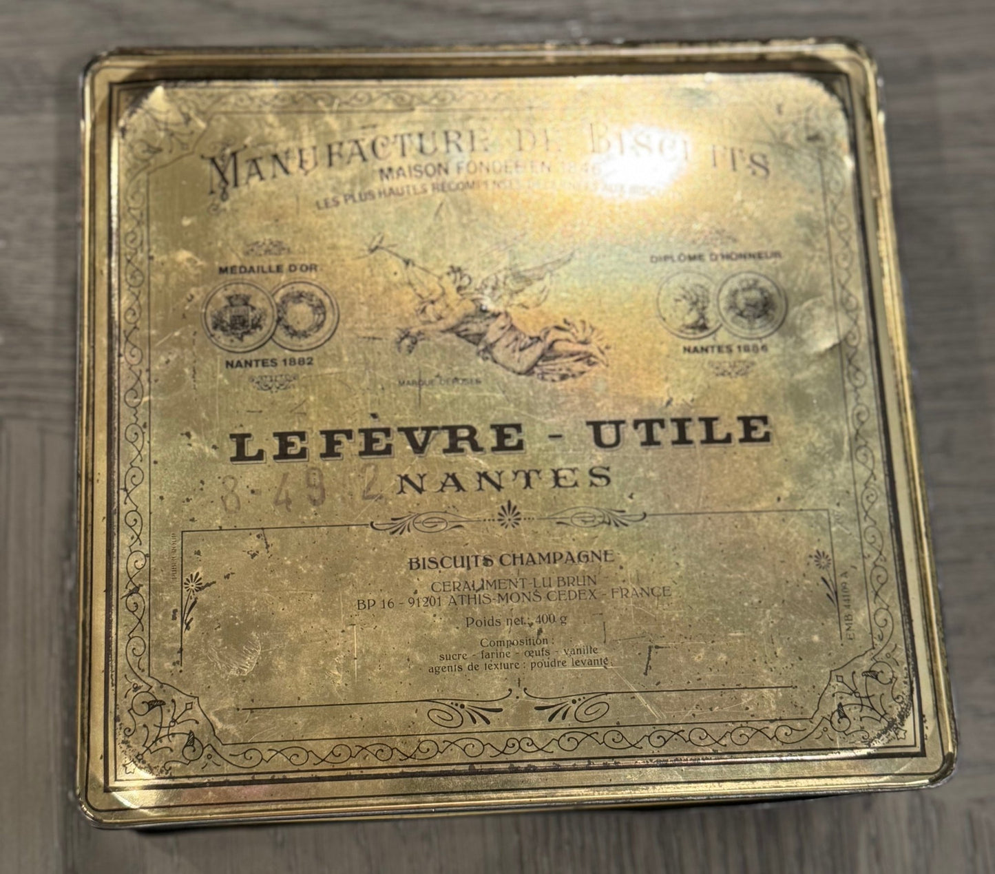 Vintage Tin for Lefèvre - Utile (LU) "Le Champagne" Biscuits - Veranda Cafe & Mercantile