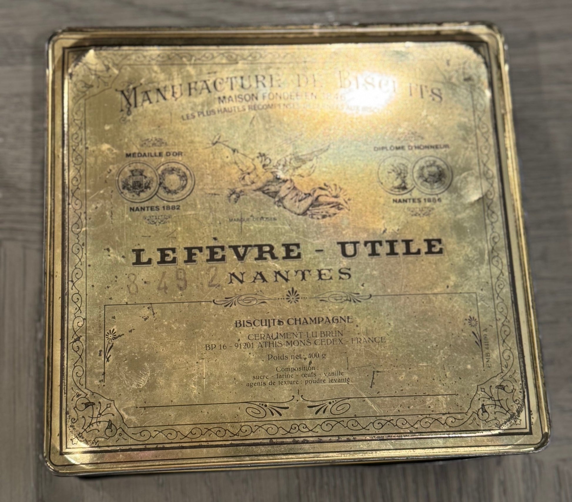 Vintage Tin for Lefèvre - Utile (LU) "Le Champagne" Biscuits - Veranda Cafe & Mercantile