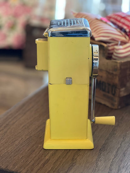 Vintage Yellow Ice - O - Mat Ice Crusher - Veranda Cafe & Mercantile