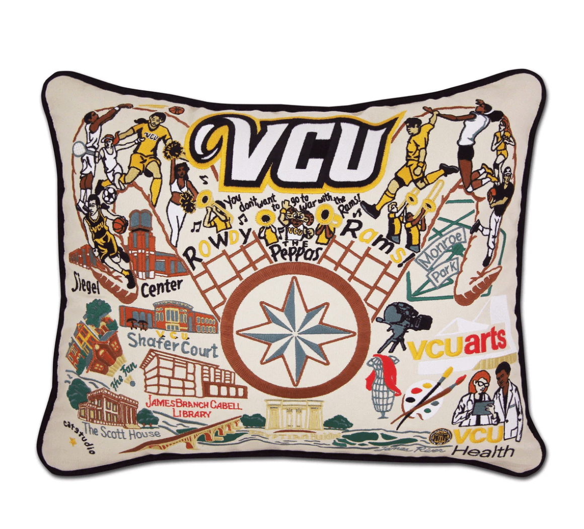 Virginia Commonwealth University (VCU) Embroidered Pillow - Veranda Cafe & Mercantile