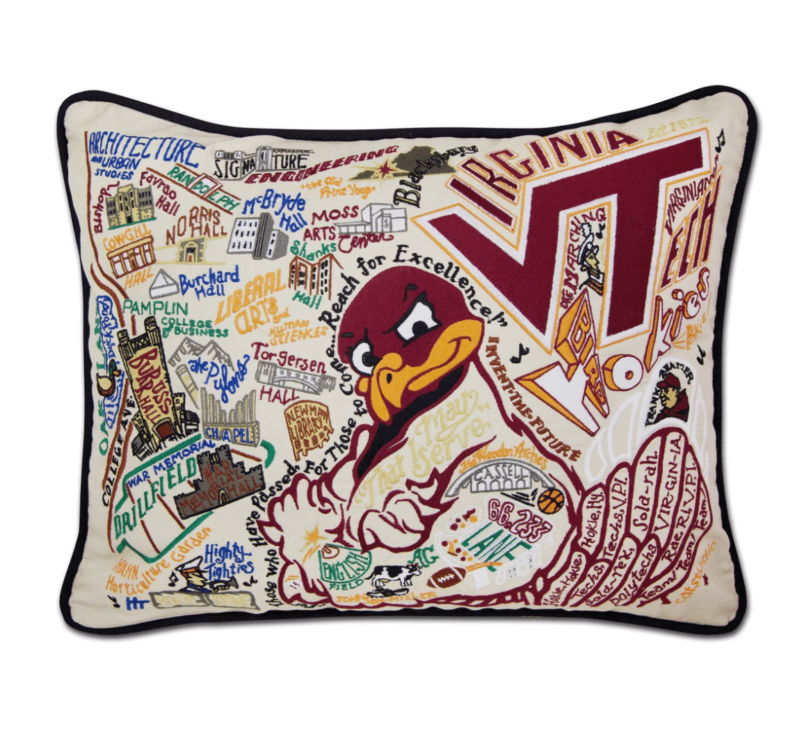 Virginia Tech Embroidered Pillow - Veranda Cafe & Mercantile