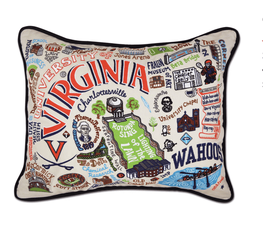 Virginia, University of Embroidered Pillow - Veranda Cafe & Mercantile