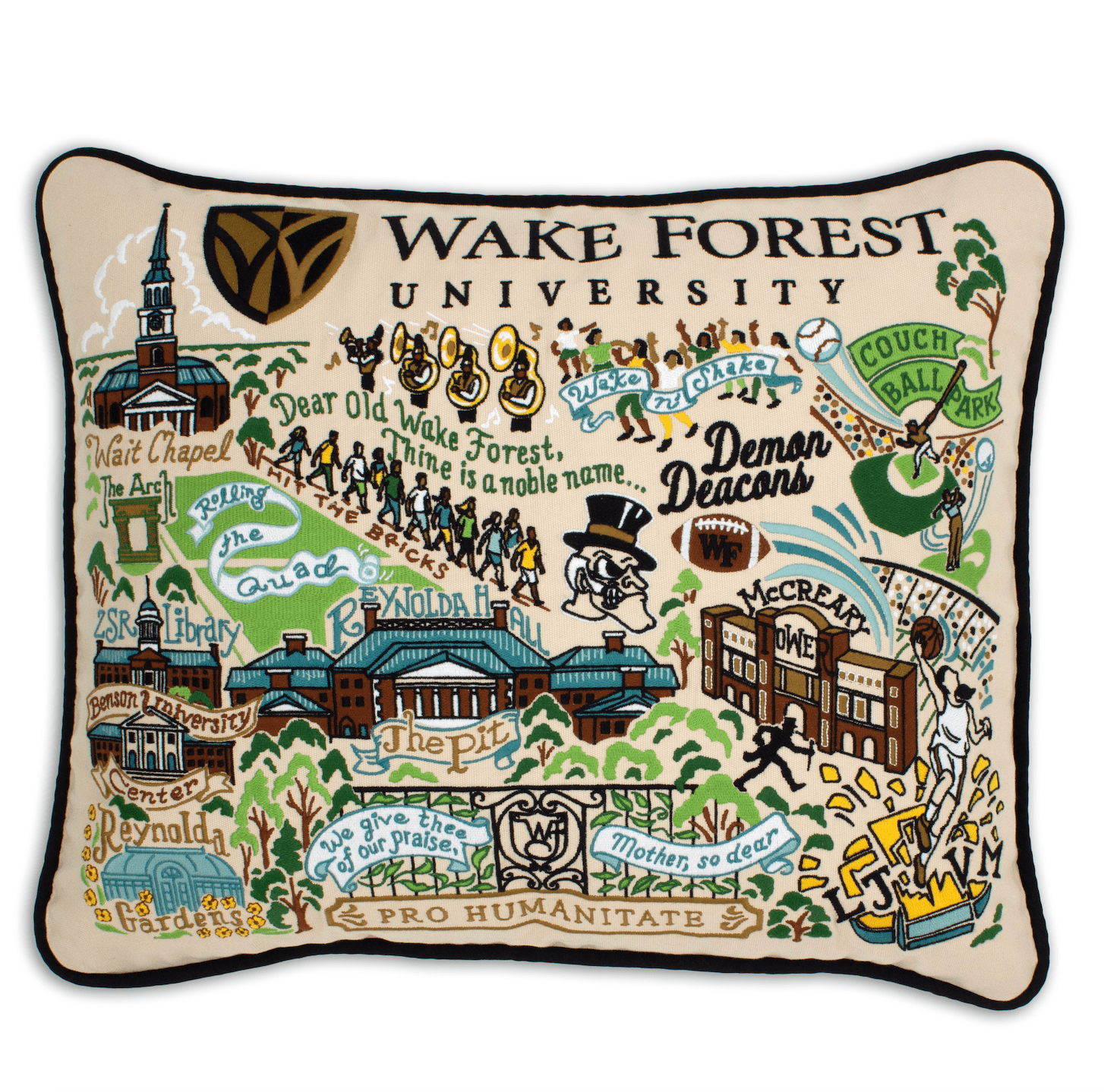 Wake Forest University Embroidered Pillow - Veranda Cafe & Mercantile