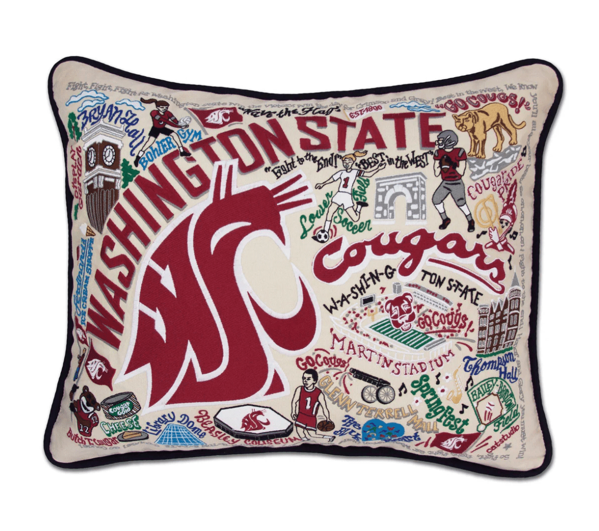 Washington State University Embroidered Pillow - Veranda Cafe & Mercantile