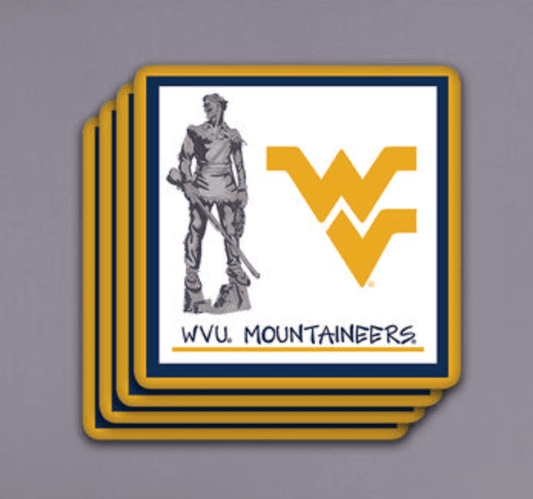 West Virginia University 4pc Coaster Set - Veranda Cafe & Mercantile