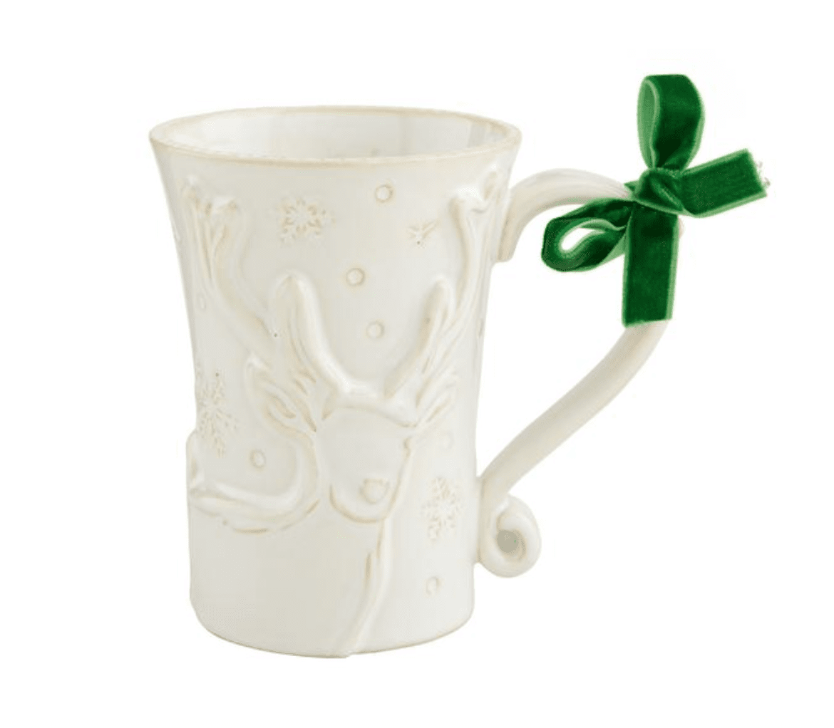 White Reindeer Mug - Veranda Cafe & Mercantile