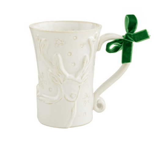 White Reindeer Mug - Veranda Cafe & Mercantile