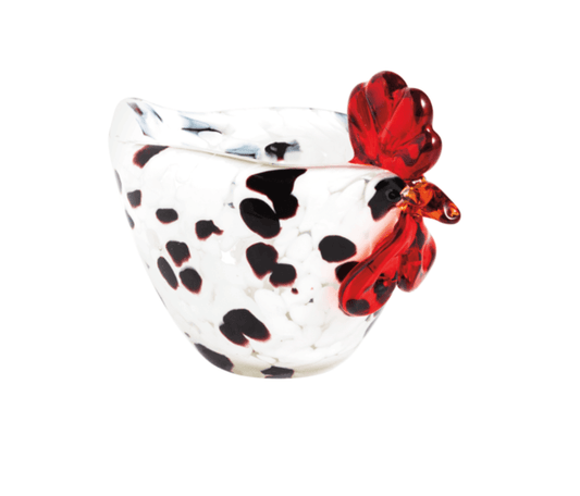 White Tortoise Glass Chicken Tidbit - Veranda Cafe & Mercantile