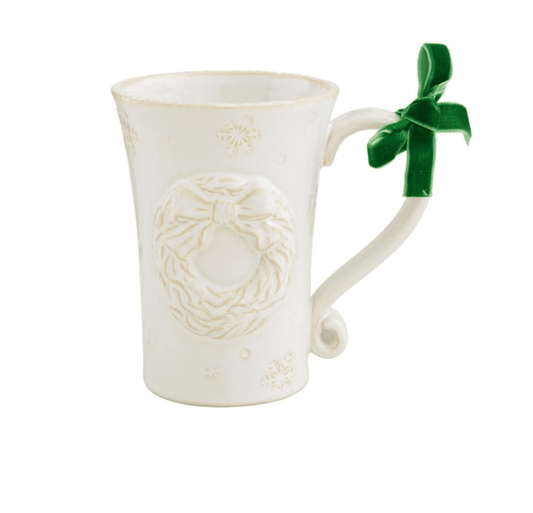 White Wreath Mug - Veranda Cafe & Mercantile