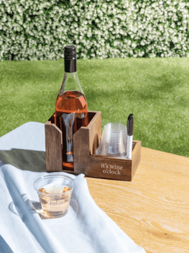 Wine Bottle Caddy & Cup Set - Veranda Cafe & Mercantile