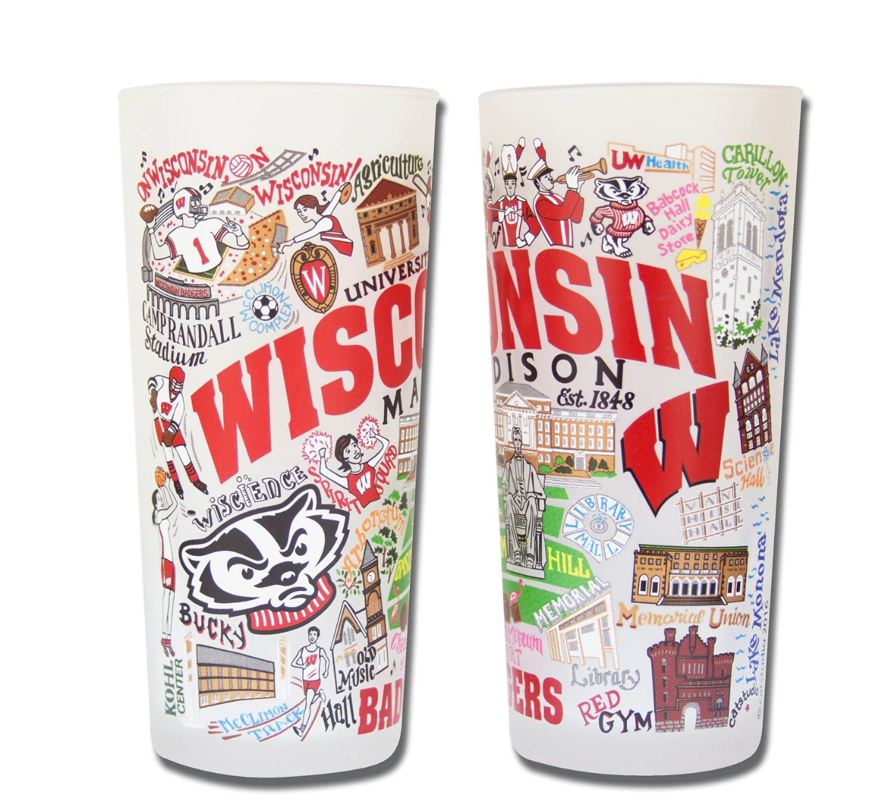 Wisconsin, University of Drinking Glass Set - Veranda Cafe & Mercantile