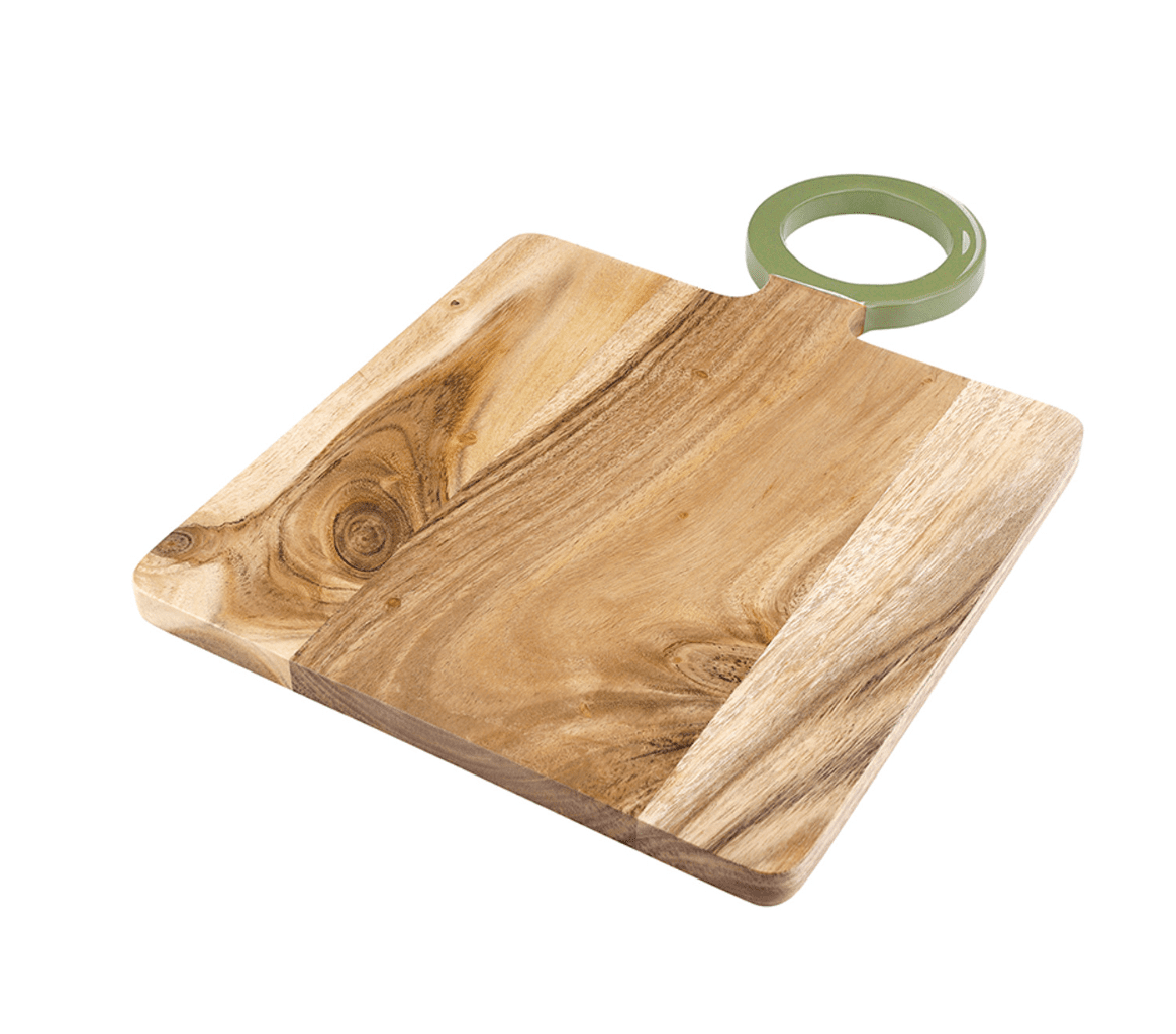 Wood Board with Enamel Handle - Small - Dark Sage - Veranda Cafe & Mercantile