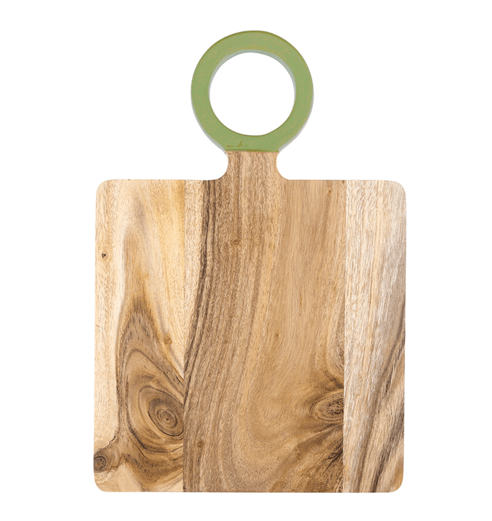 Wood Board with Enamel Handle - Small - Dark Sage - Veranda Cafe & Mercantile