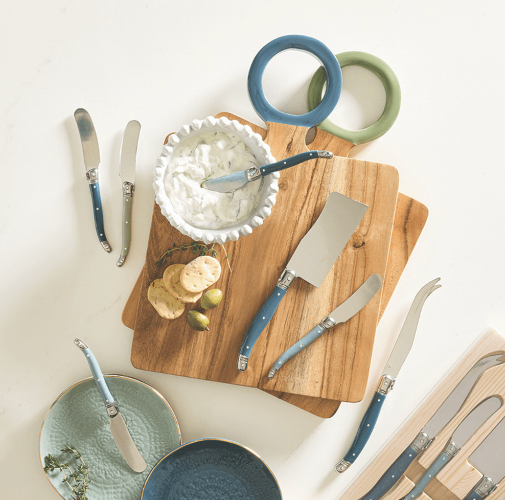 Wood Board with Enamel Handle - Small - Dark Sage - Veranda Cafe & Mercantile