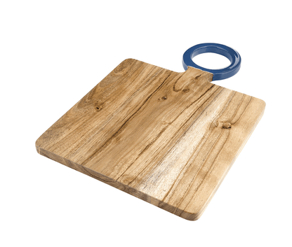 Wood Board with Enamel Handle - Small - Dusty Blue - Veranda Cafe & Mercantile