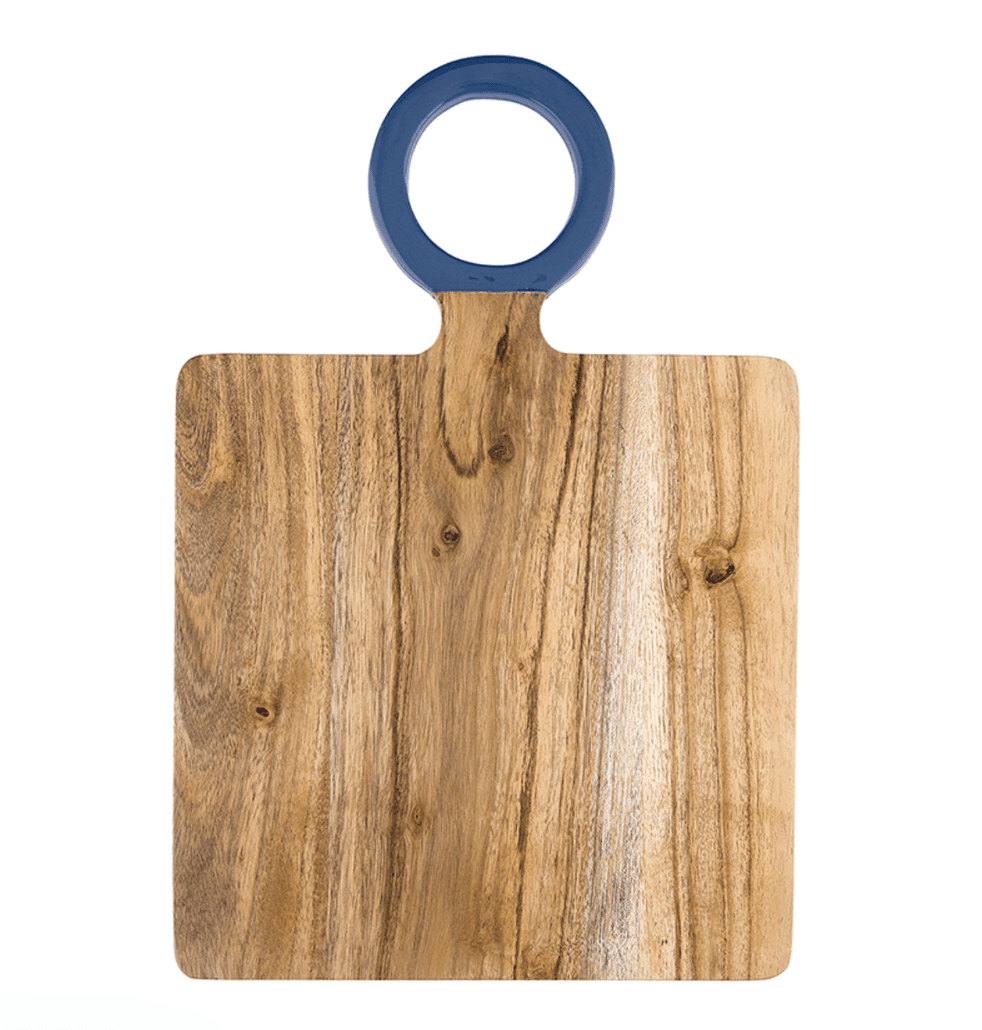 Wood Board with Enamel Handle - Small - Dusty Blue - Veranda Cafe & Mercantile