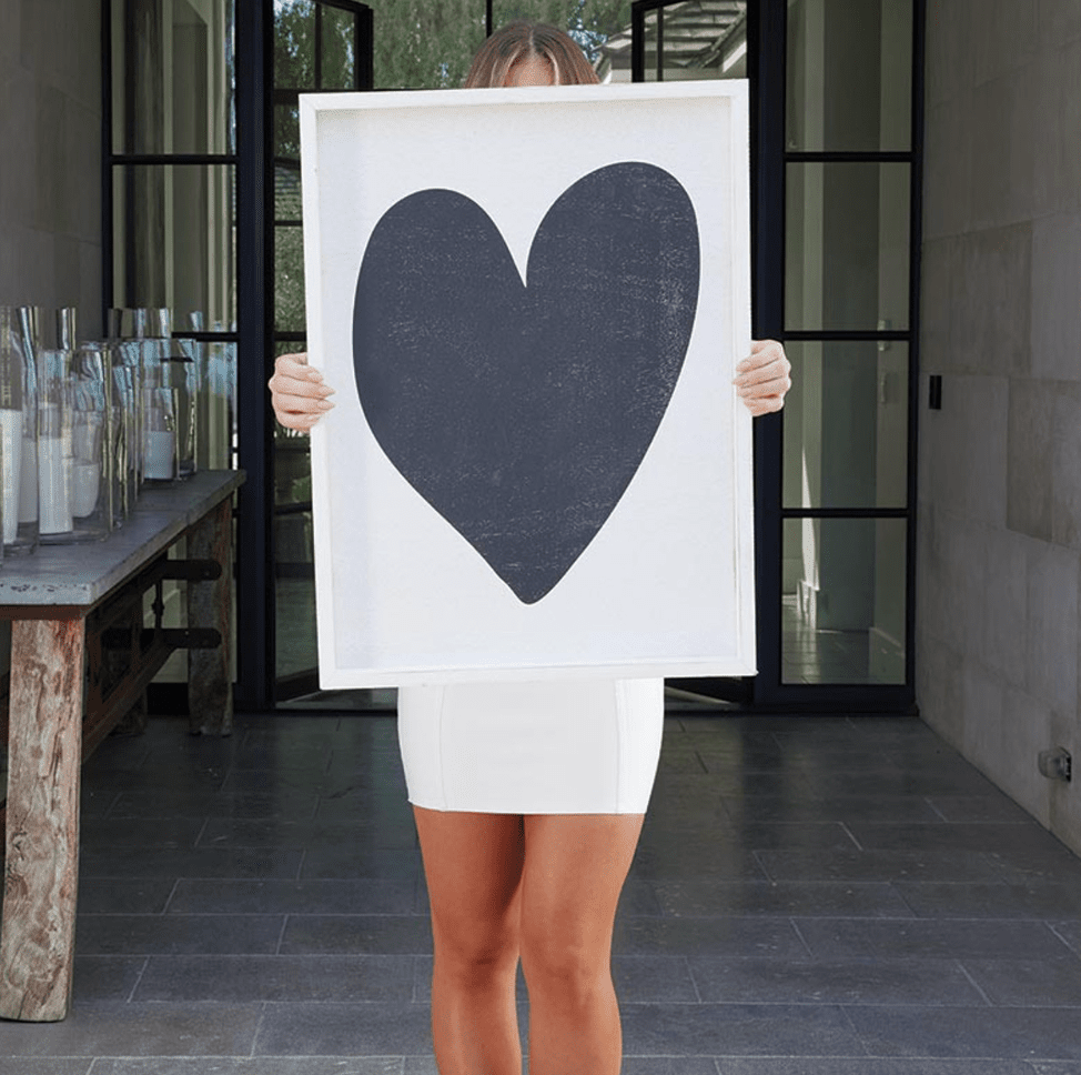 Wood Sign - Black Heart - Veranda Cafe & Mercantile