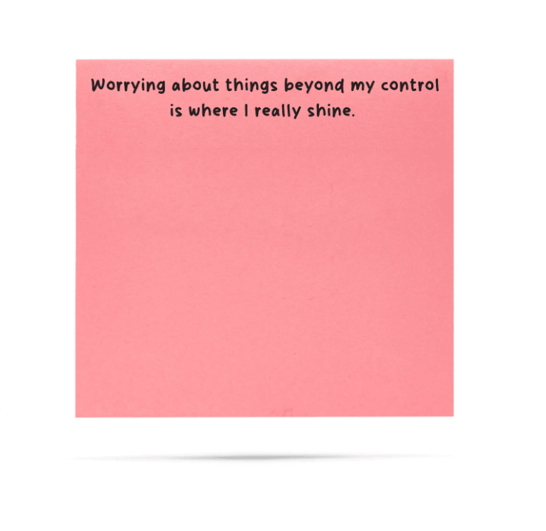Worrying about things beyond my control Sticky Notes - Veranda Cafe & Mercantile