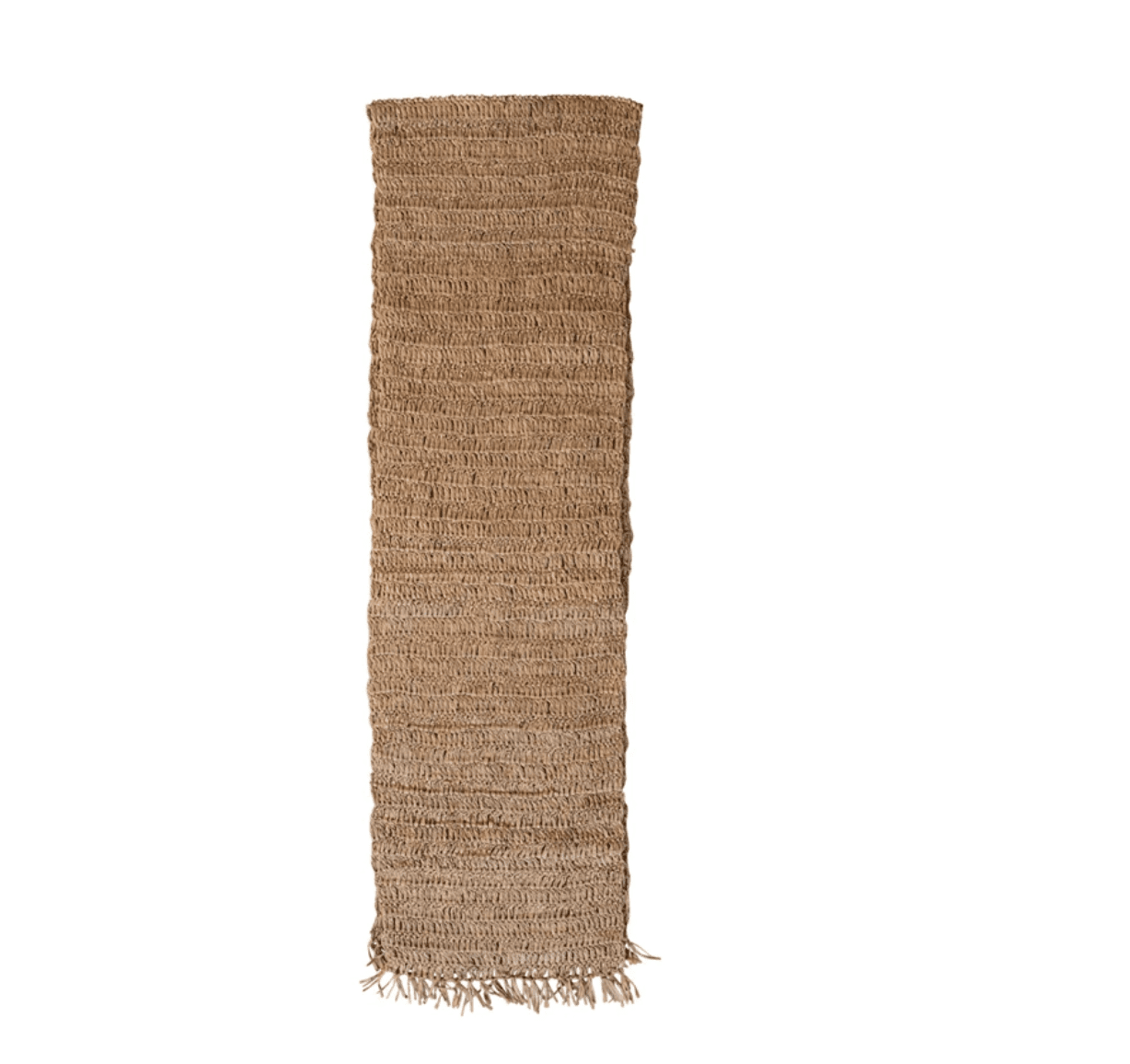 Woven Raffia Table Runner w/ Fringe - Veranda Cafe & Mercantile