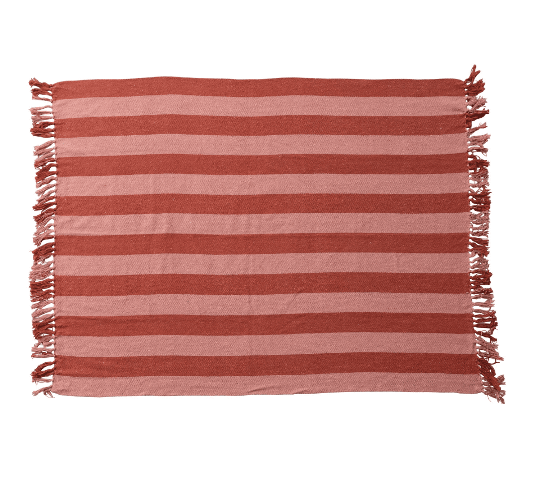 Woven Recycled Cotton Blend Throw - Veranda Cafe & Mercantile