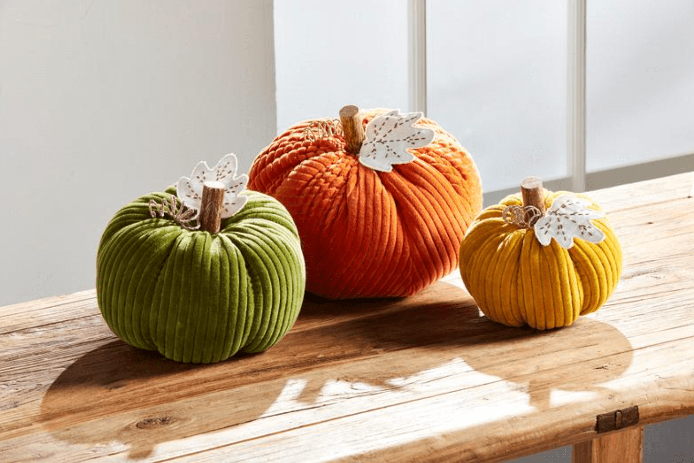 Yellow Corduroy Pumpkin Sitter - Veranda Cafe & Mercantile